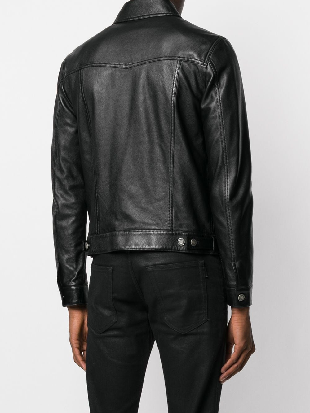 Saint Laurent button-up Leather Jacket - Farfetch