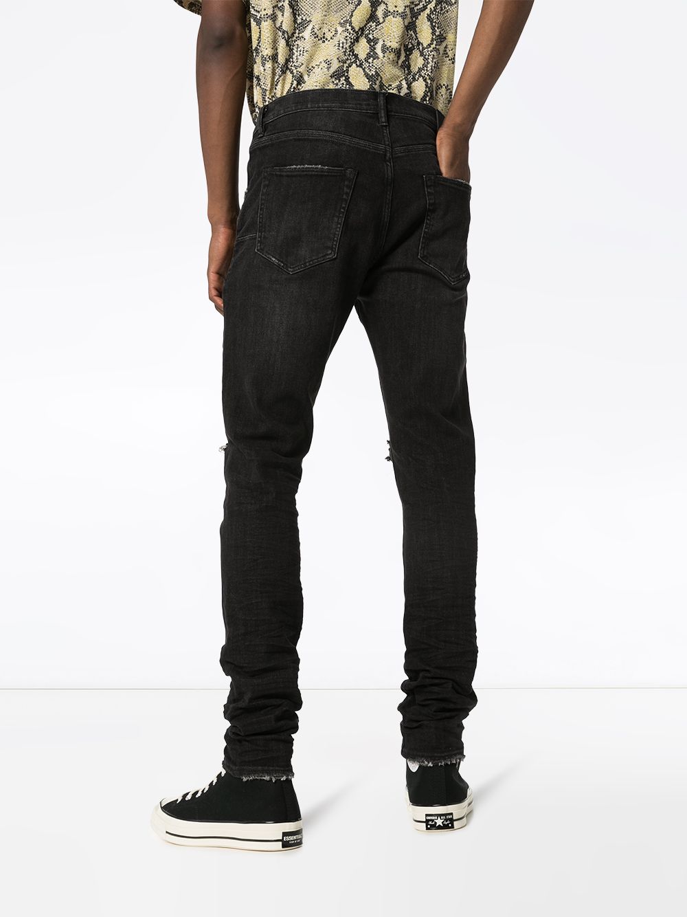 Shop Purple Brand Distressed Ripped Knee Jeans In Black