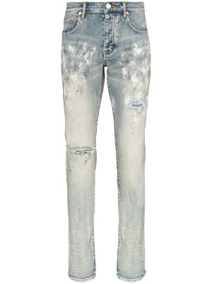 Purple Brand P001 low-rise slim-leg Metallic Jeans - Farfetch