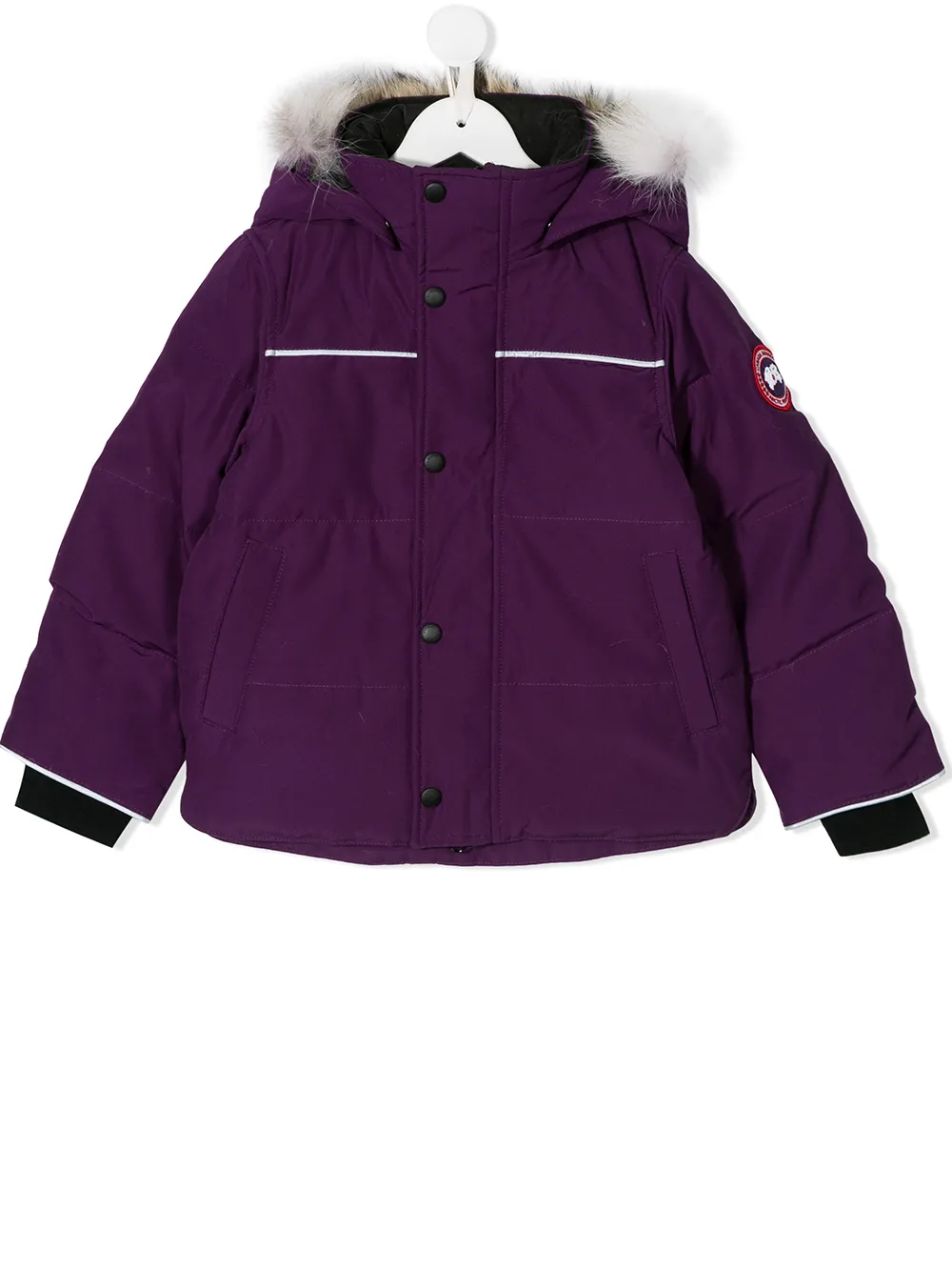 фото Canada goose kids куртка с капюшоном и кантом