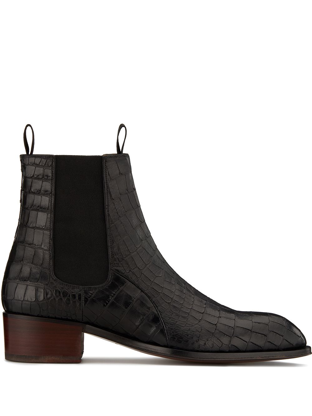 Shop Giuseppe Zanotti embossed croc-effect ankle boots with Express ...
