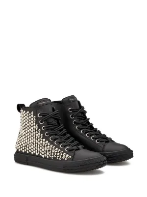 ハイカットスニーカー ホワイト/ブラック　⭐︎ザノッティ⭐︎ Giuseppe Zanotti ハイカット スニーカー | ホワイト | FARFETCH JP