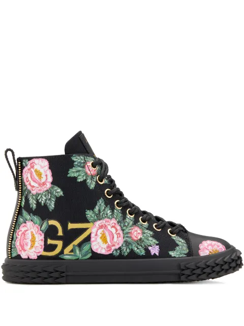 Giuseppe Zanotti Tênis cano alto floral