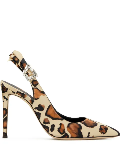 Giuseppe Zanotti bejewelled buckle leopard pumps