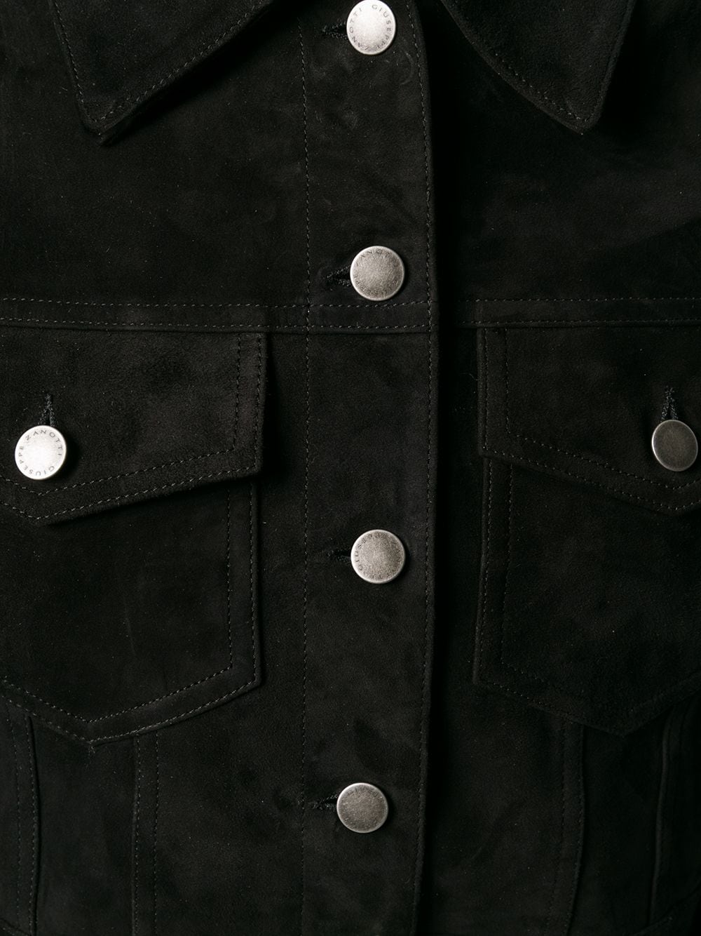 Shop Giuseppe Zanotti Cropped Suede Jacket In Black
