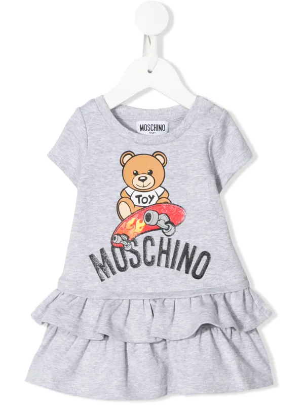 Moschino Kids Logo Bear Print Dress Ss20 Farfetch Com