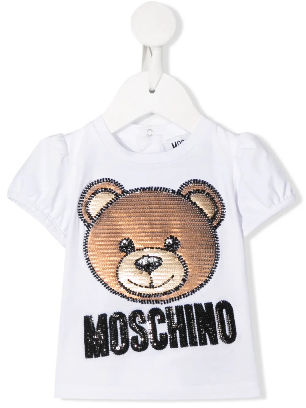 Moschino Kids T-Shirt mit Teddy-Stickerei - Weiß