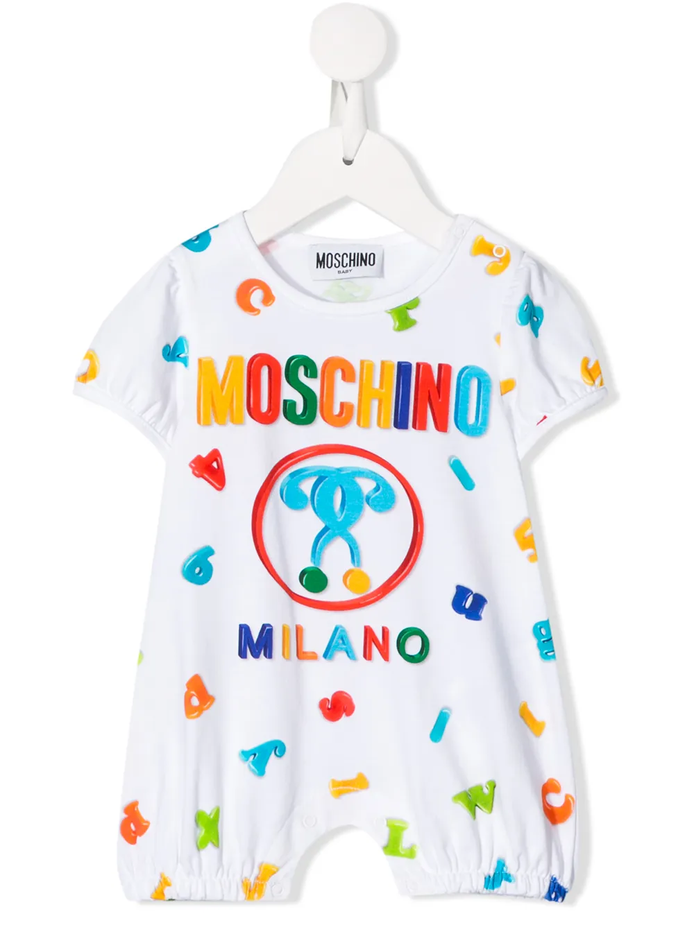 Moschino Kids Strampelanzug mit Alphabet-Print - Weiß