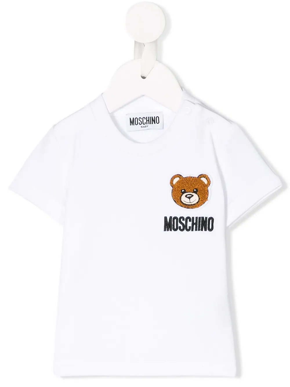 Moschino Kids T-Shirt mit Teddy-Patch - Weiß
