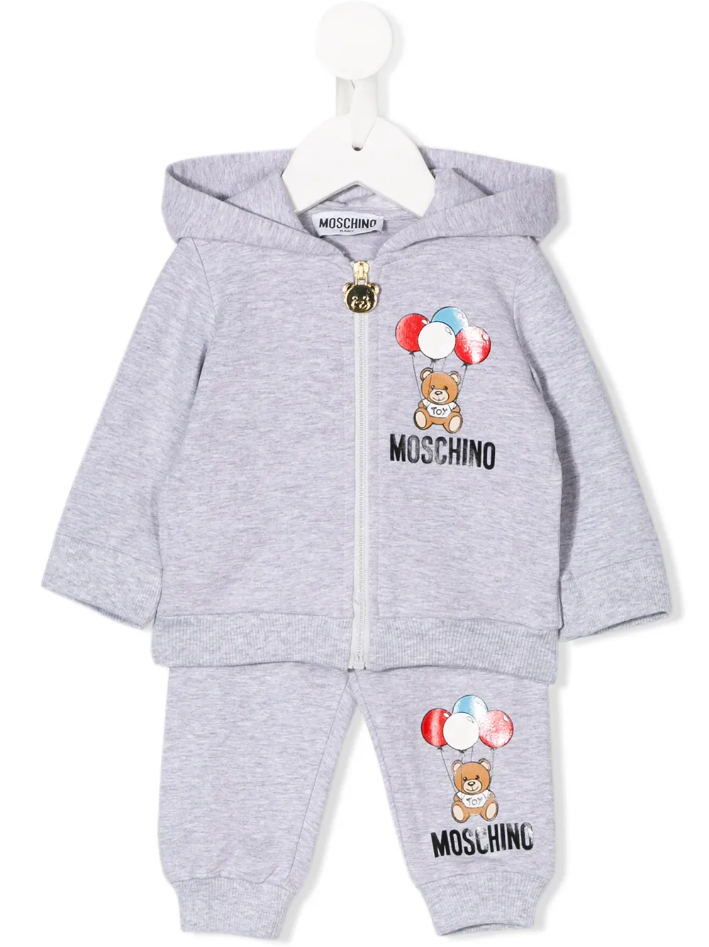 Moschino Babies' Bear Print Tracksuit In Grey