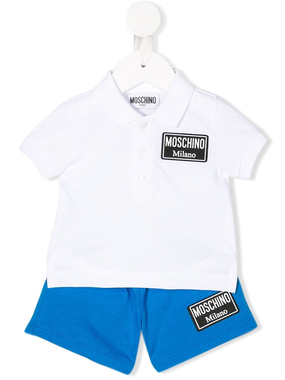 Moschino Babies' Logo Polo Shirt & Shorts Set In White