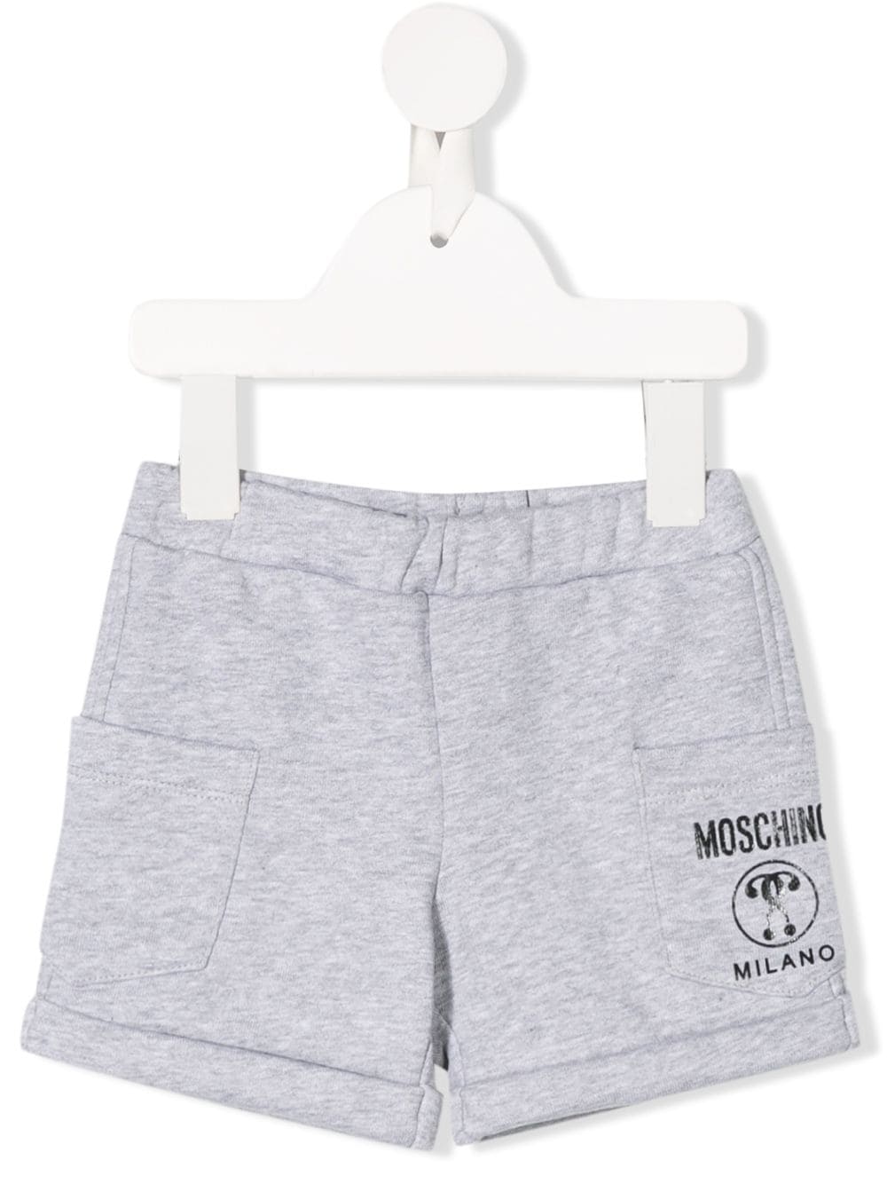 Moschino Babies' Logo Fitted Shorts In Grey