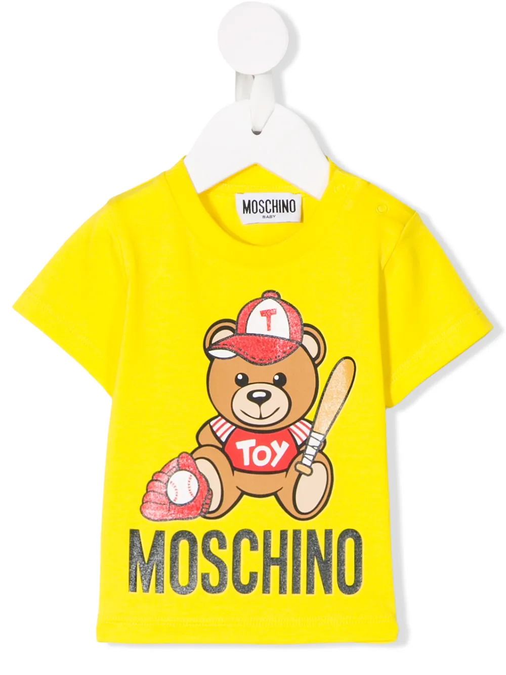 Moschino Kids T-Shirt mit Teddy-Print - Gelb