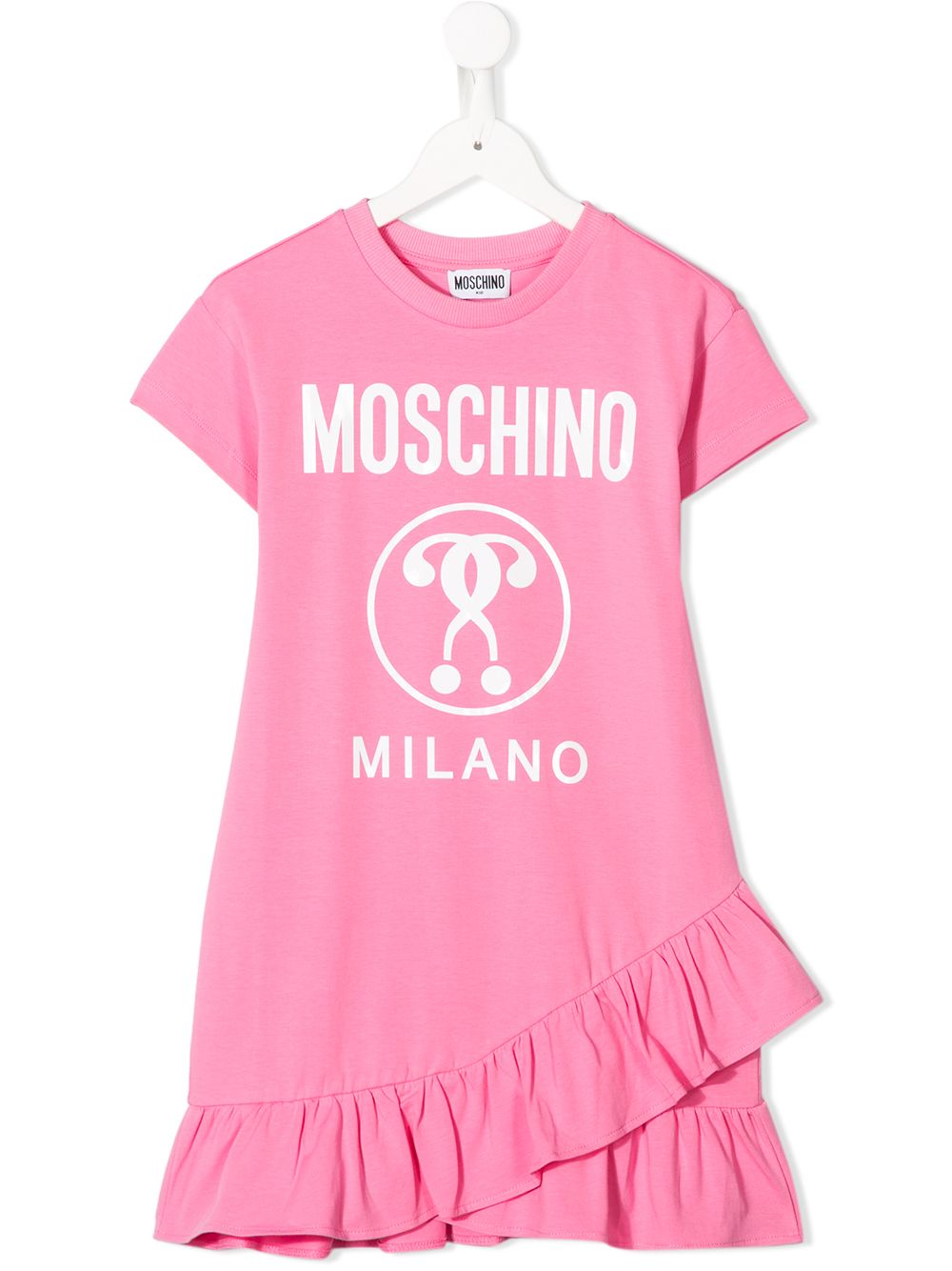 фото Moschino kids платье-футболка с оборками на подоле