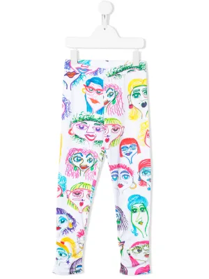 Moschino Kids بنطال لغينغ مطبوع