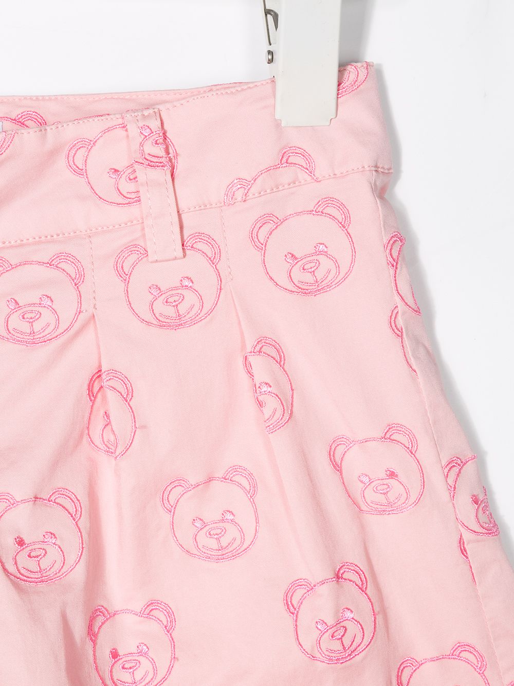 Shop Moschino Embroidered Teddy Bear Shorts In Pink