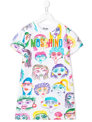 face print t shirt dress