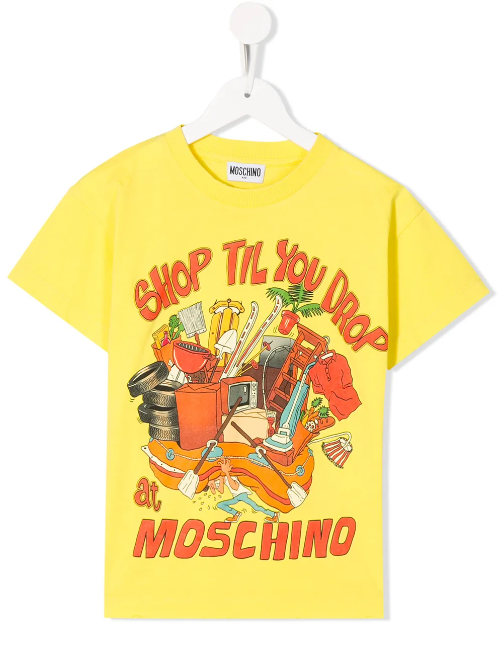 Moschino Kids' Shop Till You Drop T-shirt In Yellow