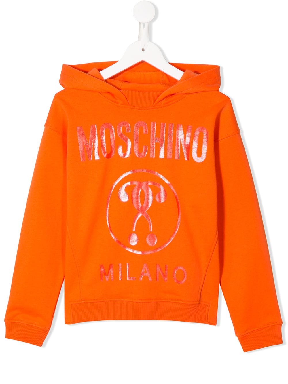 MOSCHINO SHIMMER-LOGO HOODED SWEATSHIRT