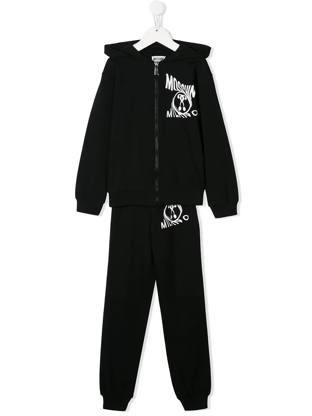 Moschino Teen Zip-through Track Suit In Black