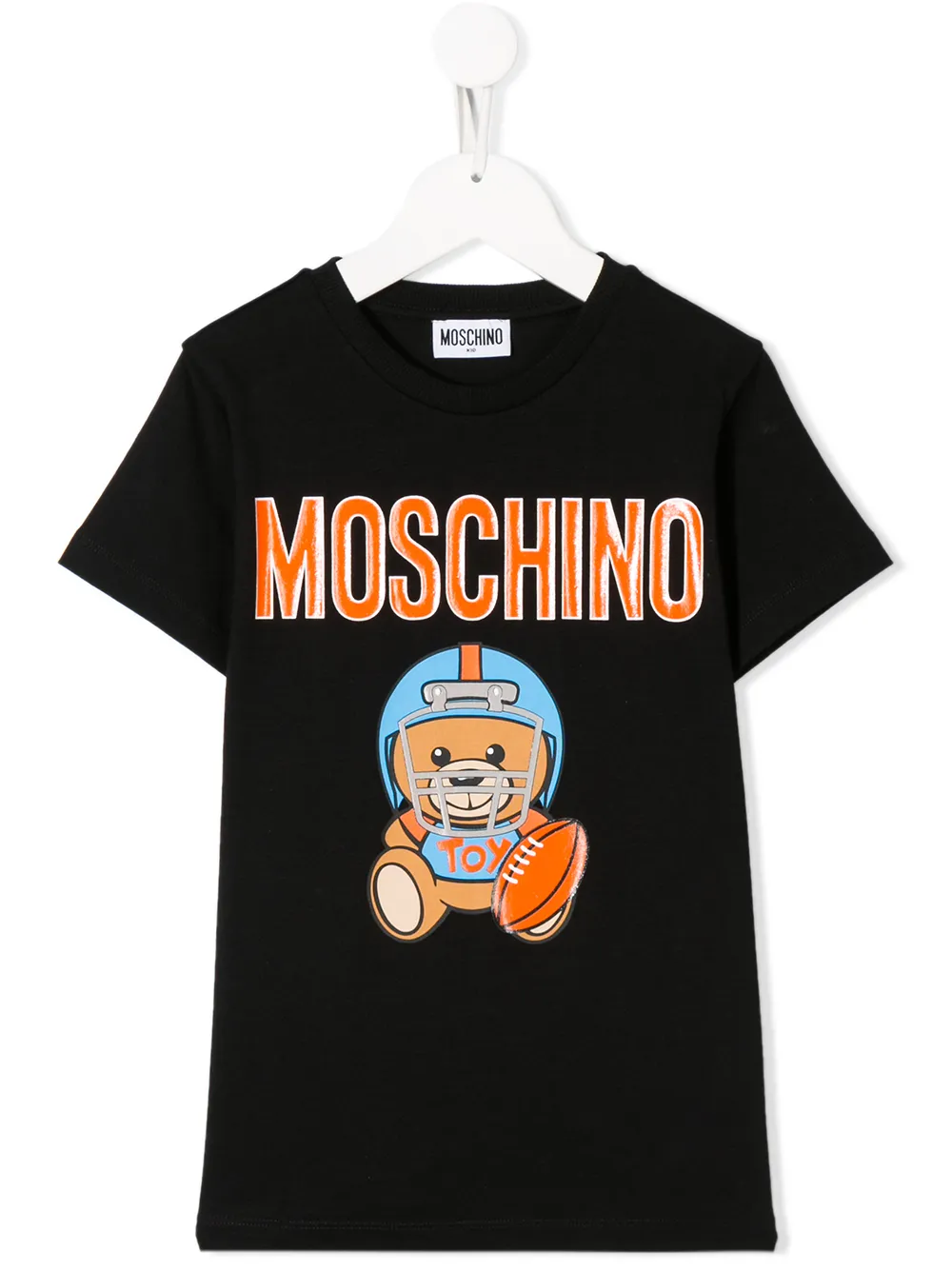 Moschino Teen Teddy Footballer Print T-shirt In Black