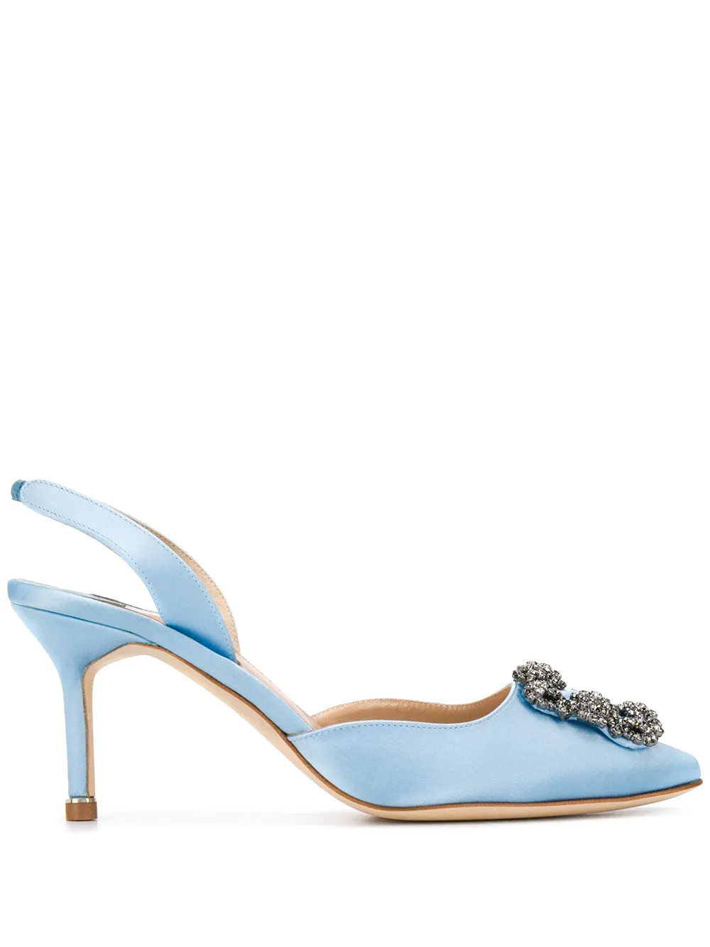 Manolo Blahnik Slingback pumps met verfraaide neus Blauw