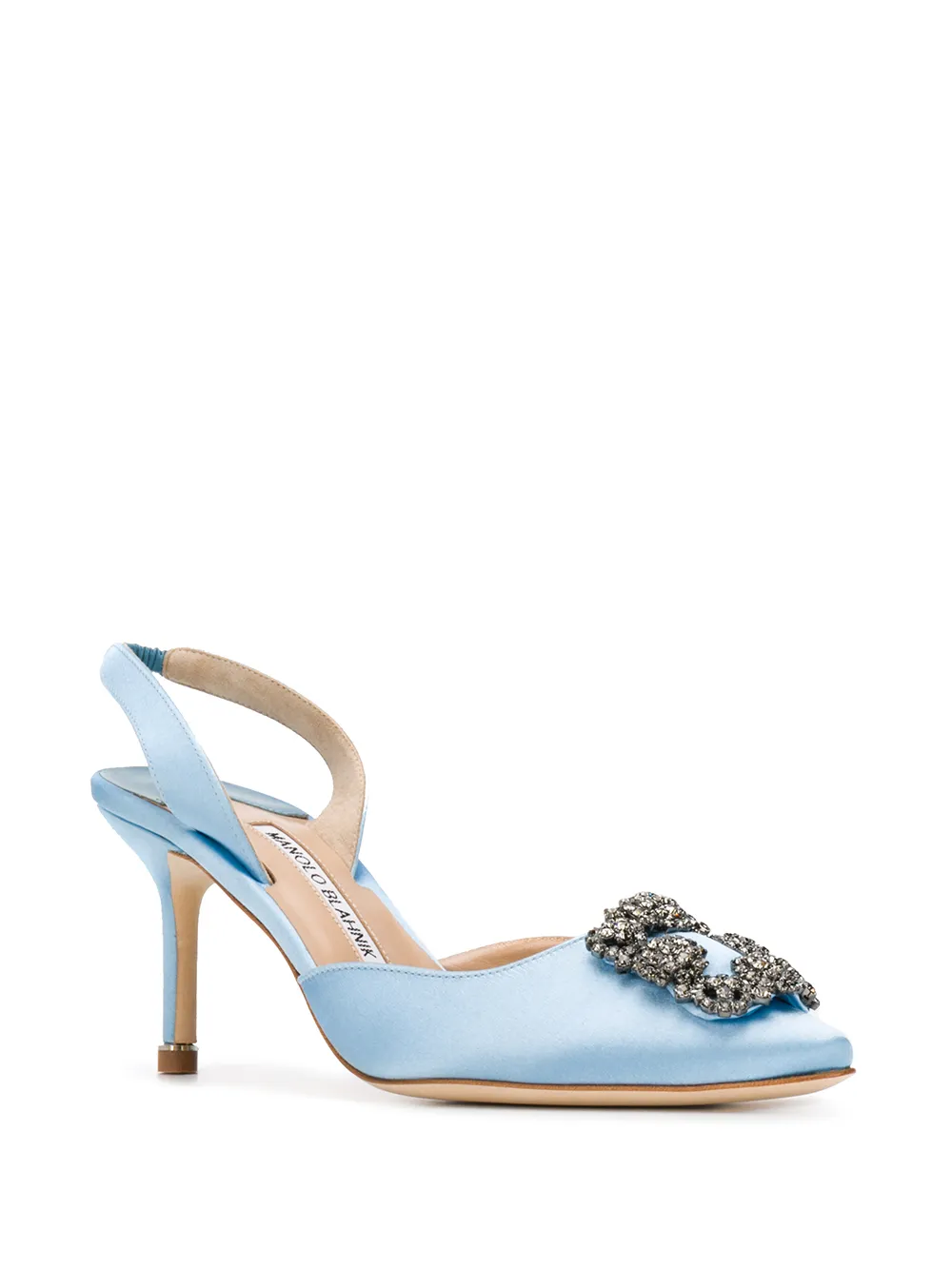 Manolo Blahnik Slingback pumps met verfraaide neus Blauw