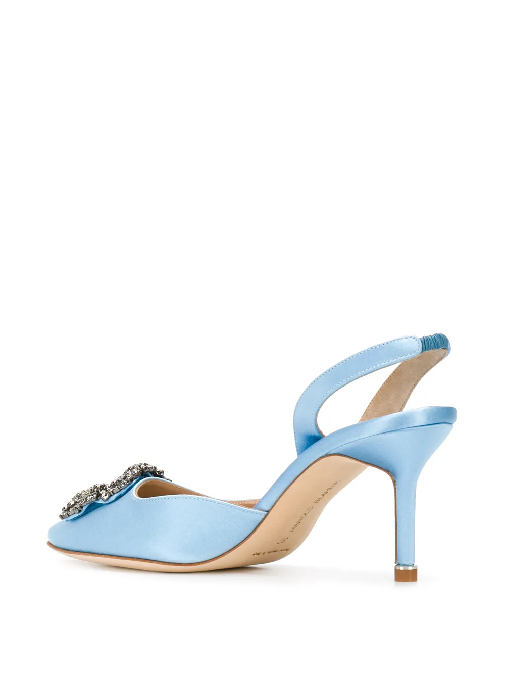 Manolo Blahnik Slingback pumps met verfraaide neus Blauw