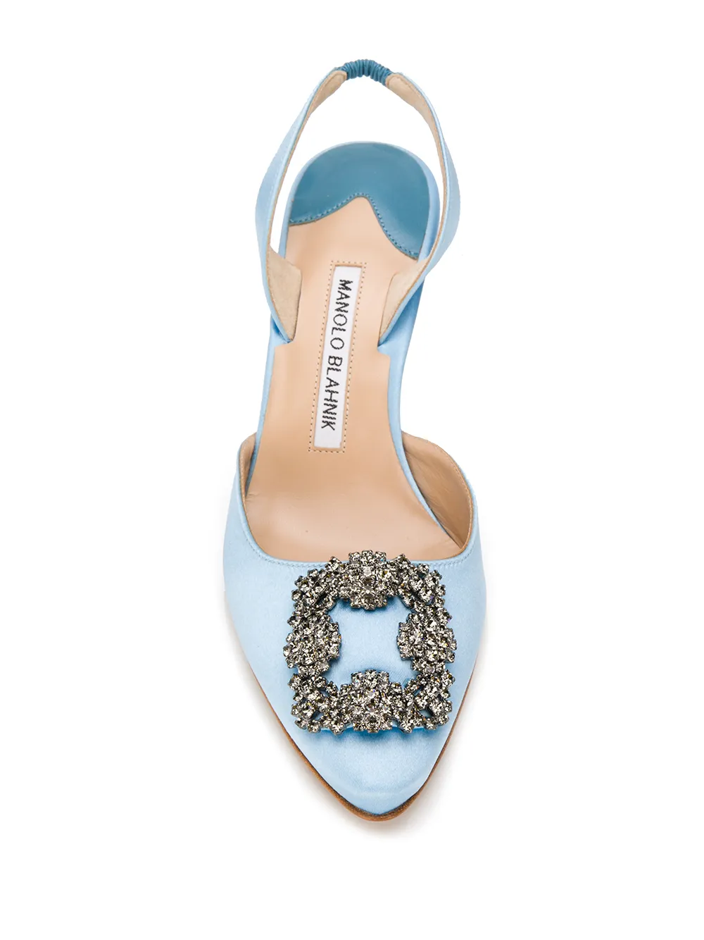 Manolo Blahnik Slingback pumps met verfraaide neus Blauw