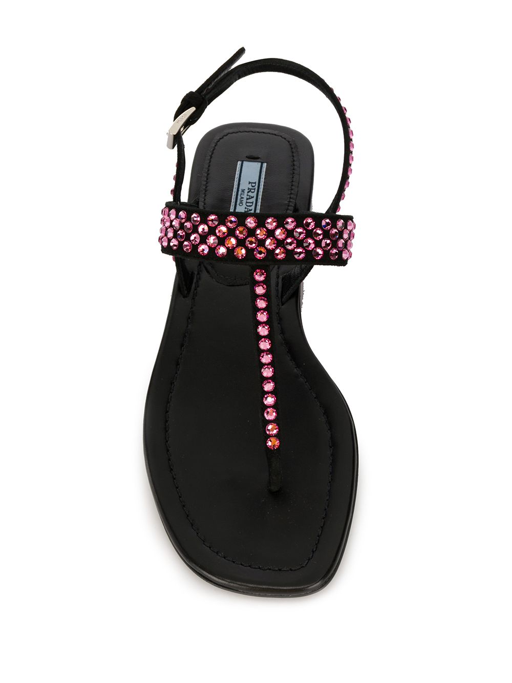 Prada crystal embellished sandals Black