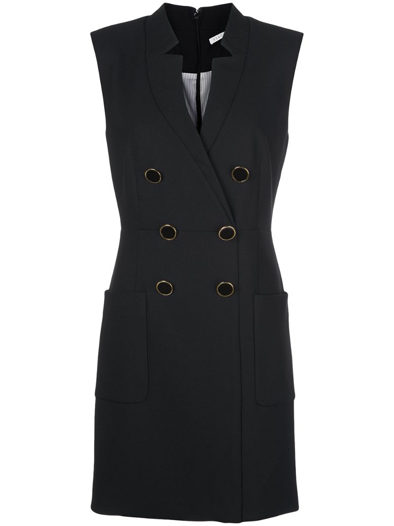 Shop Veronica Beard Double-breasted Blazer Dress In Black