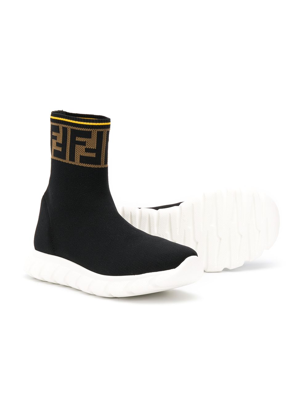 фото Fendi kids кроссовки-носки с логотипом ff