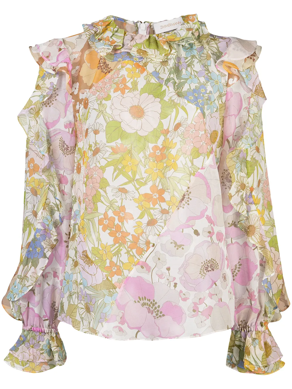 Click to view more detailed imagery on our partner's website Zimmermann Super Eight Ruffled Blouse In Pink