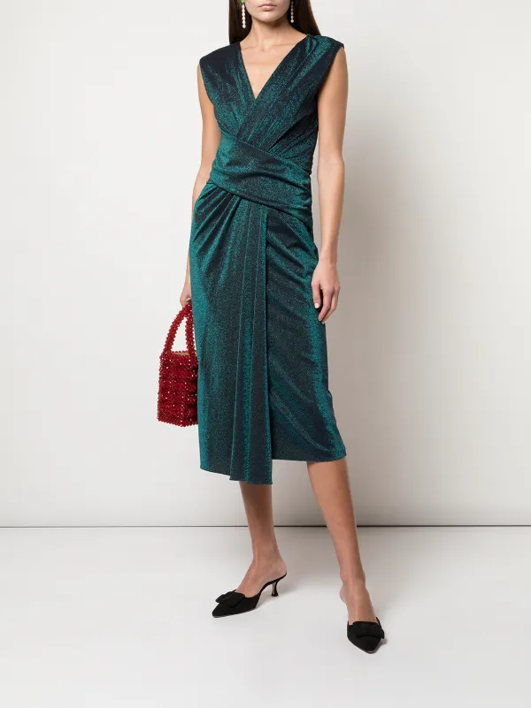 Sies Marjan Gretchen Lurex Cocktail Dress - Green