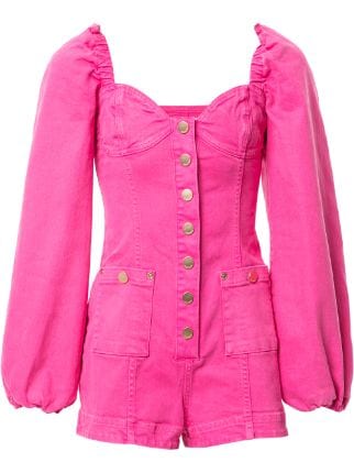 pink playsuit denim