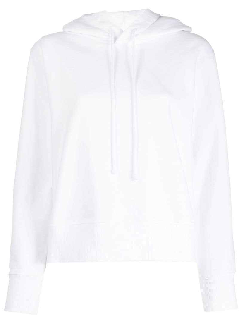 Shop Mm6 Maison Margiela Short Long-sleeved Hoodie In White