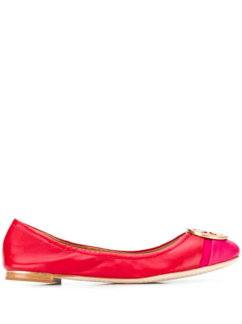 minnie logo medallion cap toe ballet flat