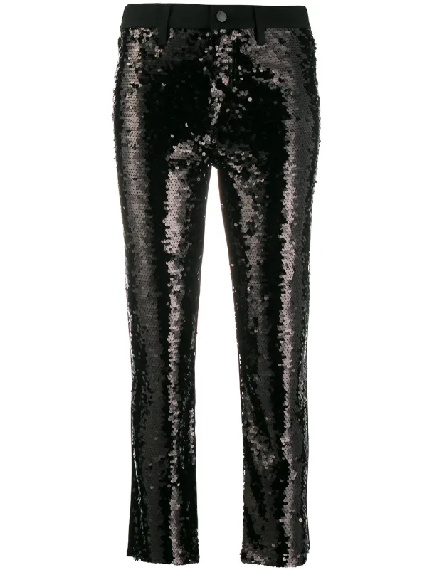 sequin black jeans