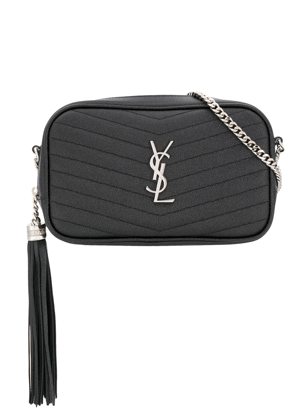 Saint Laurent Lou Mini Quilted Textured-leather Shoulder Bag - Off-white