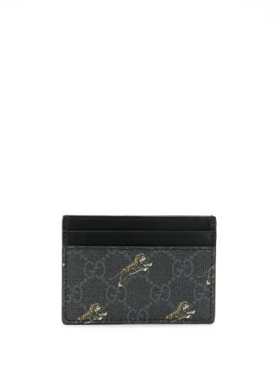tiger print GG Supreme card case 