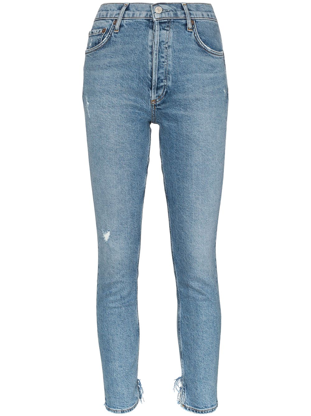 AGOLDE CROPPED DISTRESSED JEANS