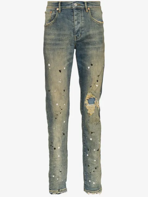 Purple Brand paint splatter jeans