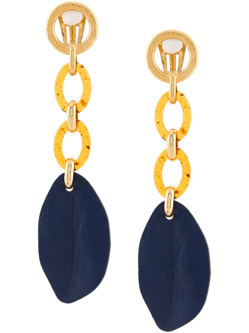 Marni Leaf-shaped Pendant Earrings In Blue