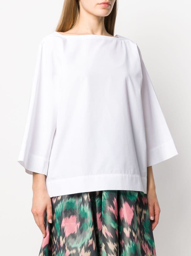 Shop Marni Boat Neck Boxy Blouse In White