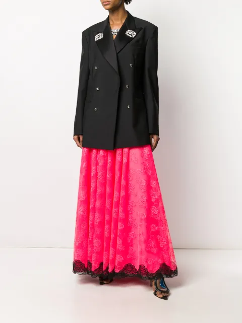 Black Christopher Kane Crystal Wool Blazer Ssjk780atailoringwoolblack Farfetch