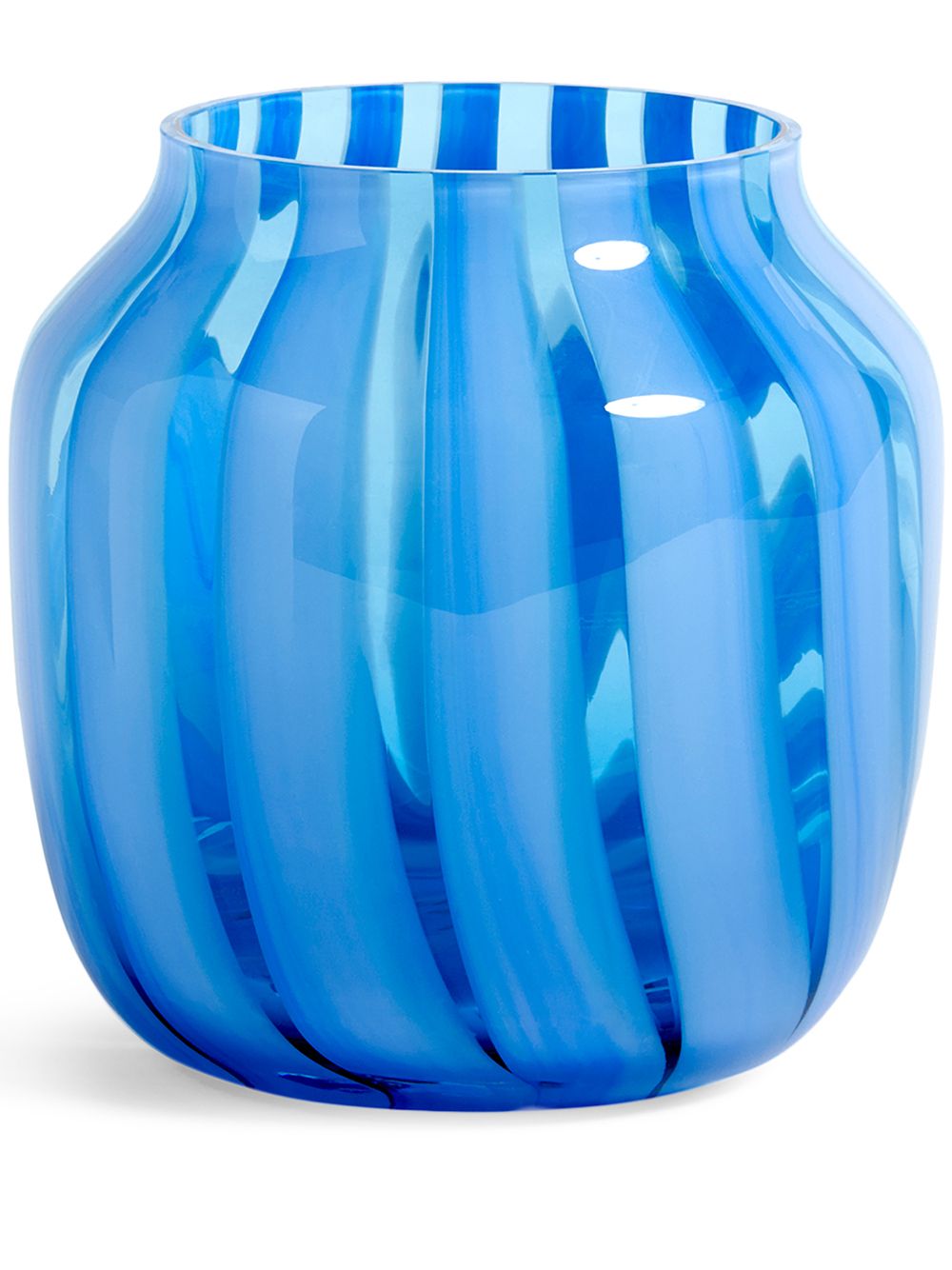 

HAY striped wide vase - Blue