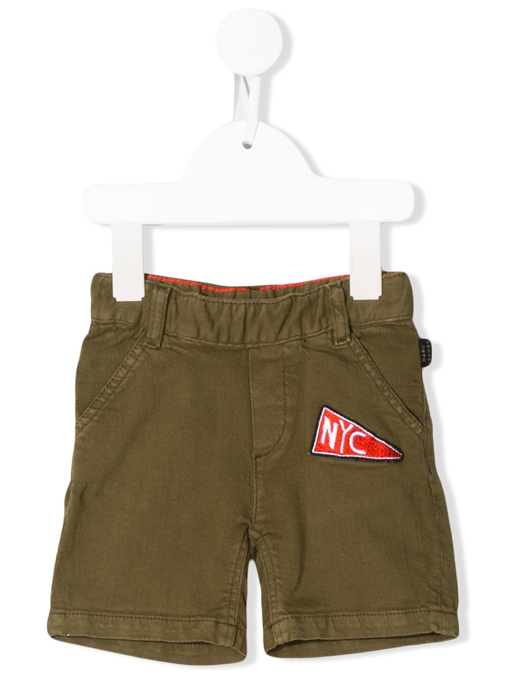 Shop Little Marc Jacobs Nyc Logo Embroidered Cargo Shorts In Green