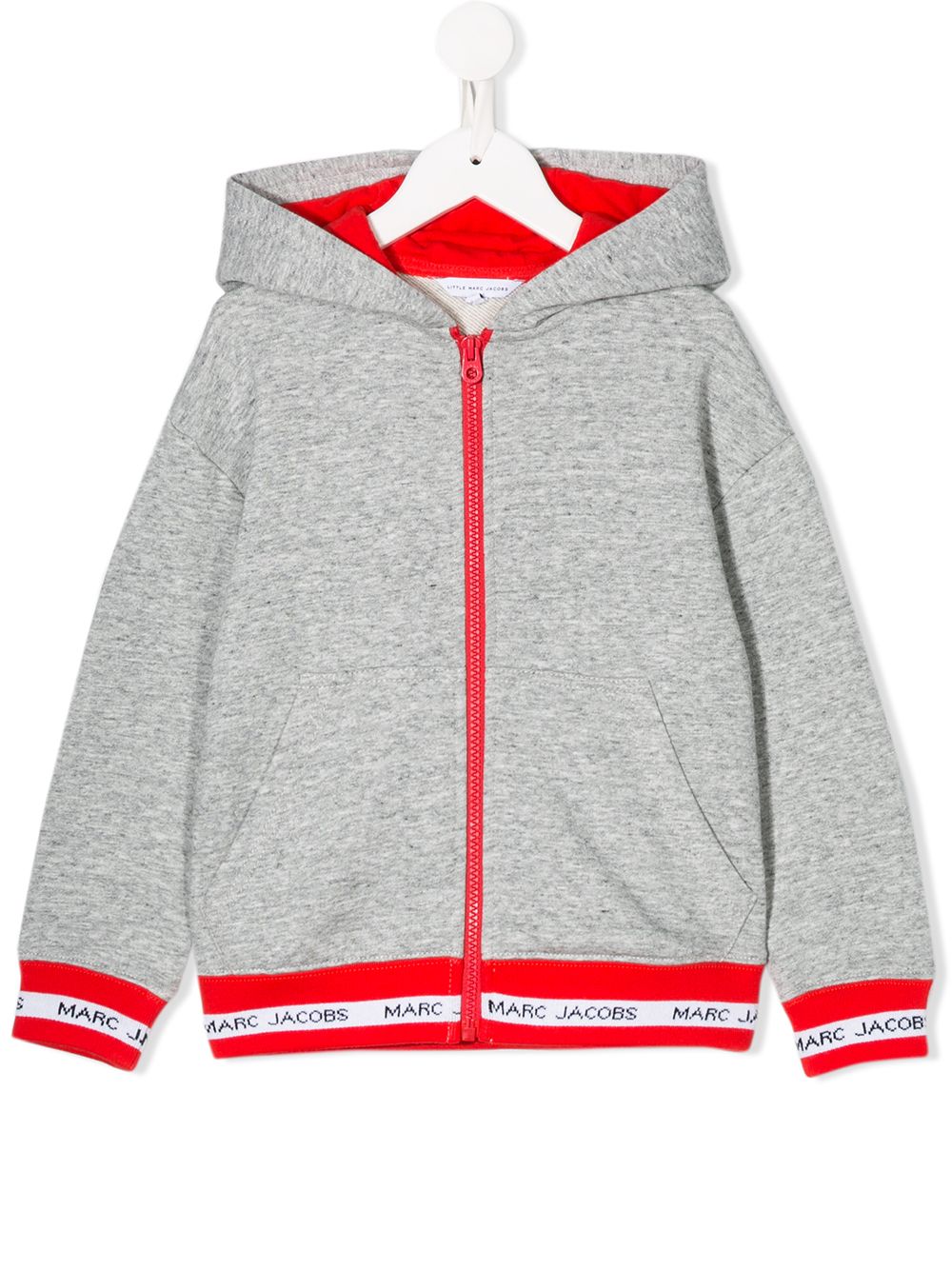 Little Marc Jacobs Kids' Logo Zipped Hoodie In Grey