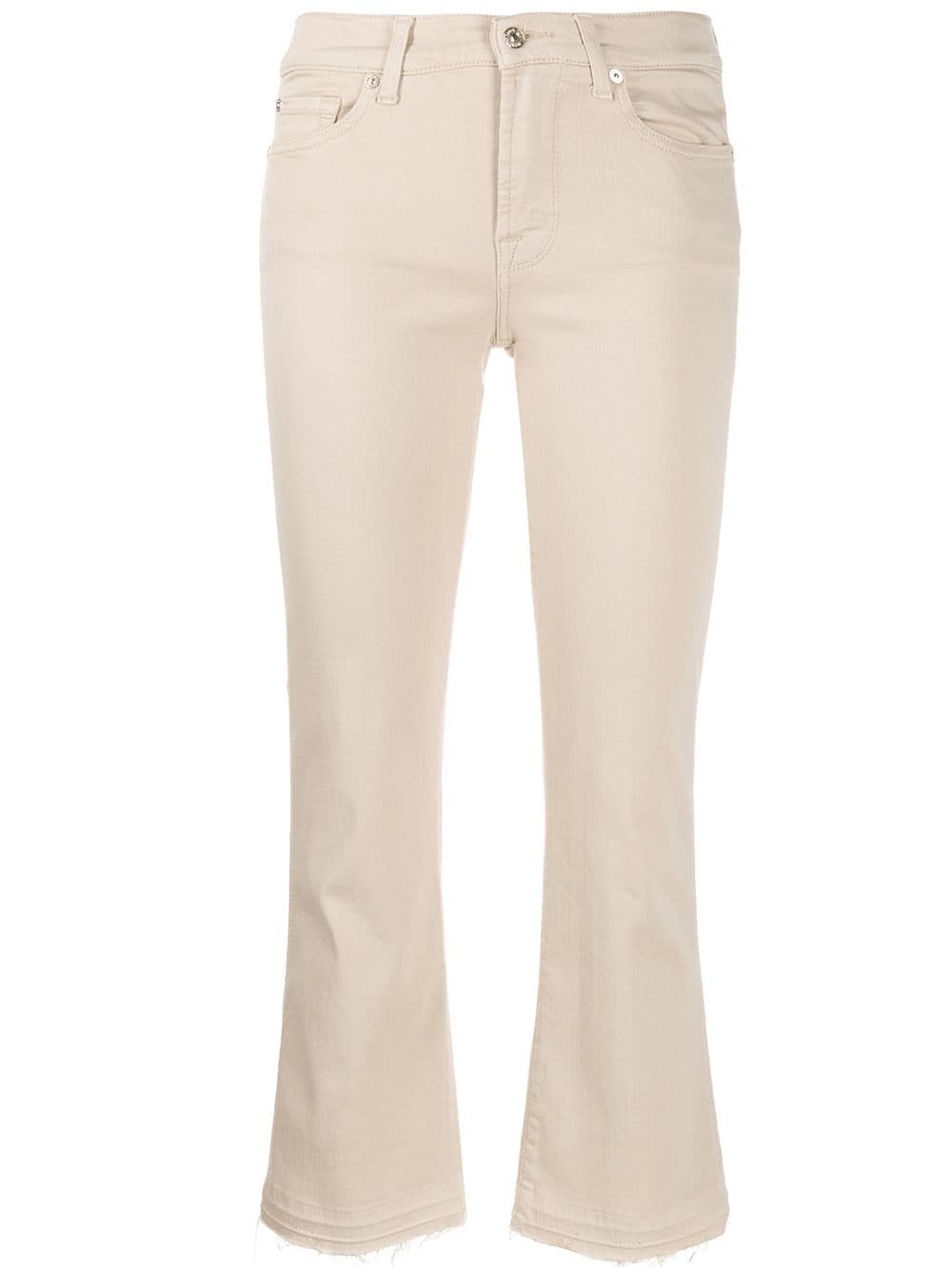 Image 1 of 7 For All Mankind slim-fit cropped jeans