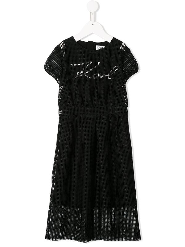 mesh short sleeve dress